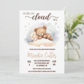 Cloud Nine, Slapen Teddybeer Baby shower Kaart (Staand voorkant)
