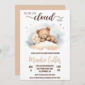Cloud Nine, Slapen Teddybeer Baby shower Kaart (Voorkant / Achterkant)