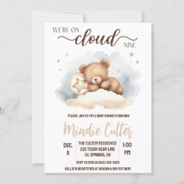 Cloud Nine, Slapen Teddybeer Baby shower Kaart