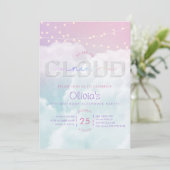 Cloud Nine Sleepover Uitnodiging - Pastel Sky 9th  (Staand voorkant)