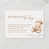 Cloud Nine Teddy Bear Baby Shower Books for Baby Informatiekaartje (Voorkant)