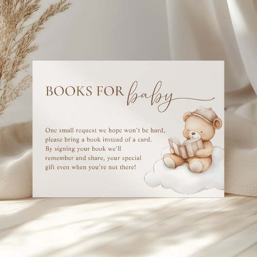 Cloud Nine Teddy Bear Baby Shower Books for Baby Informatiekaartje