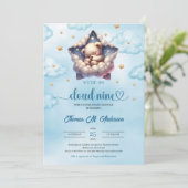 Cloud Nine teddybeer Boy Baby shower Kaart (Staand voorkant)