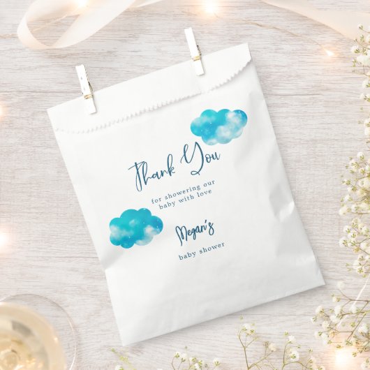 Cloud Nine Theme Boy Baby shower Bedankzakje (Geknipt)