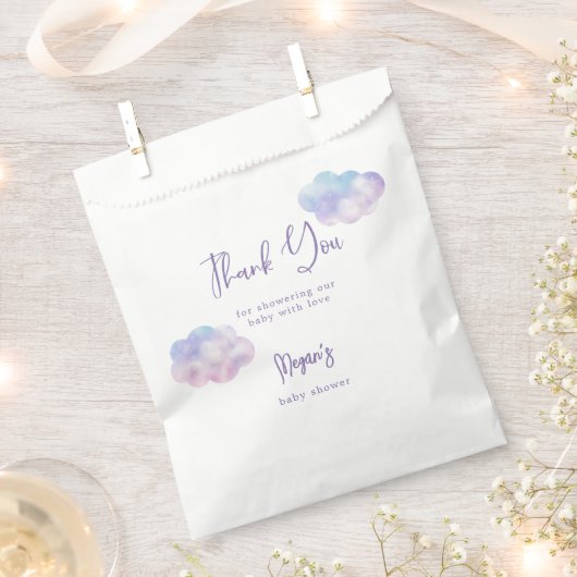 Cloud Nine Theme Girl Baby shower Bedankzakje (Geknipt)