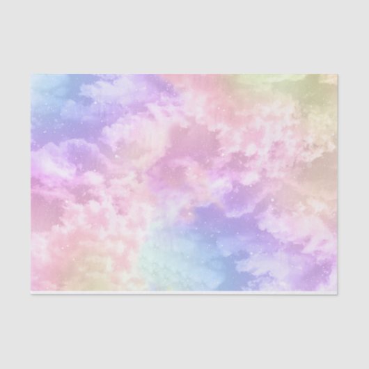 Cloud Nine Tissue Paper – Waterverf Dromerige Wolk Tissuepapier (Voorkant)