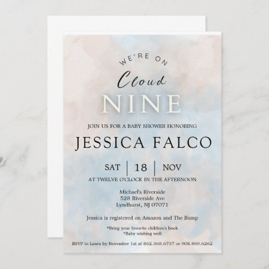 Cloud Nine uitnodiging (Voorkant / Achterkant)