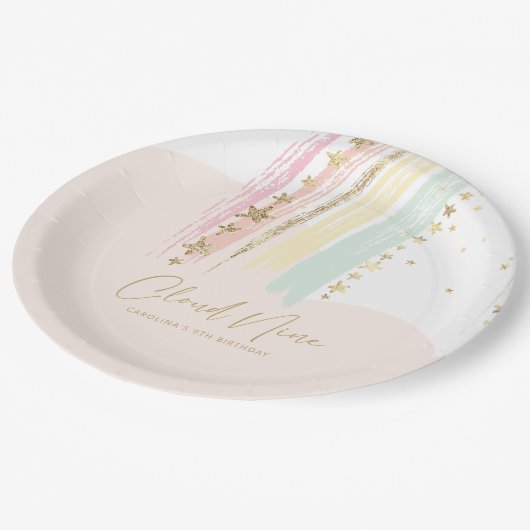 Cloud Nine verjaardag Papieren Bordje (Gekanteld)