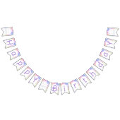 Cloud Nine Verjaardagsbanner – Waterverf Pastel Vlaggetjes (Alle)