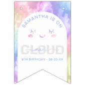 Cloud Nine Verjaardagsbanner – Waterverf Pastel Vlaggetjes (Eerste vlag)