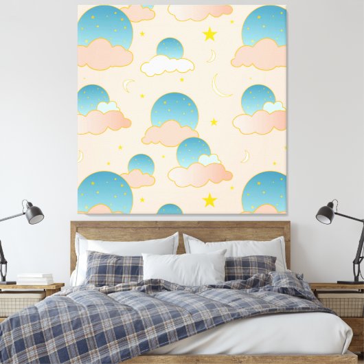 Cloud Nine Vibes Canvas Afdruk (Insitu (Slaapkamer))