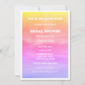 Cloud Nine Vrijgezellenfeest Bruiloft Roze Sky Art Kaart (Voorkant)