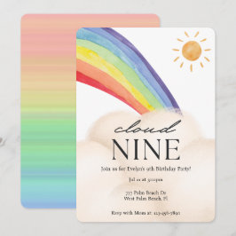 Cloud Nine Waterverf Rainbow & Cloud Ninth Birthd Kaart