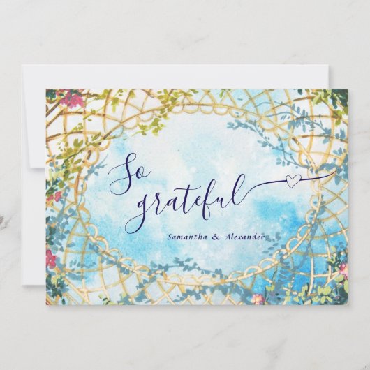 Cloud Nine Whimsical Rococo Revival Bruidsfeestje Bedankkaart (Voorkant)