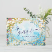 Cloud Nine Whimsical Rococo Revival Bruidsfeestje Bedankkaart (Staand voorkant)