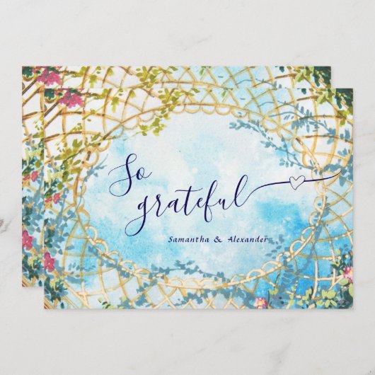 Cloud Nine Whimsical Rococo Revival Bruidsfeestje Bedankkaart (Voorkant / Achterkant)