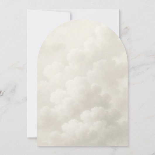 Cloud Nine White Clouds Arch Baby shower Kaart (Achterkant)