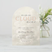 Cloud Nine White Clouds Arch Baby shower Kaart (Staand voorkant)
