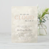 Cloud Nine White Clouds Baby shower Kaart (Staand voorkant)