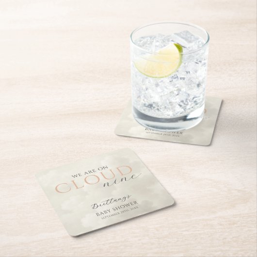 Cloud Nine White Clouds Baby shower Kartonnen Onderzetters (Insitu)