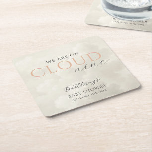Cloud Nine White Clouds Baby shower Kartonnen Onderzetters