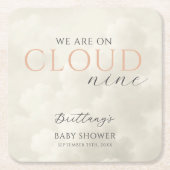 Cloud Nine White Clouds Baby shower Kartonnen Onderzetters (Voorkant)