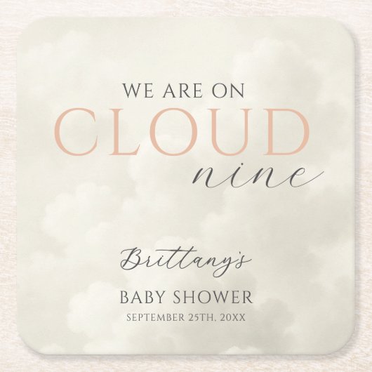 Cloud Nine White Clouds Baby shower Kartonnen Onderzetters