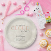 Cloud Nine White Clouds Baby shower Papieren Bordje (Feest)