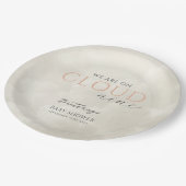 Cloud Nine White Clouds Baby shower Papieren Bordje (Gekanteld)