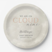 Cloud Nine White Clouds Baby shower Papieren Bordje (Voorkant)