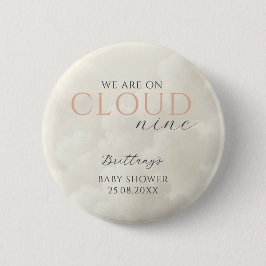 Cloud Nine White Clouds Baby shower Ronde Button 5,7 Cm