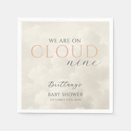 Cloud Nine White Clouds Baby shower Servet (Voorkant)