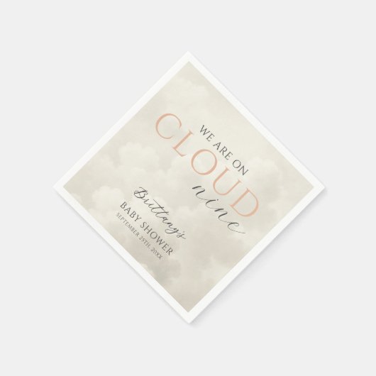 Cloud Nine White Clouds Baby shower Servet (Hoek)