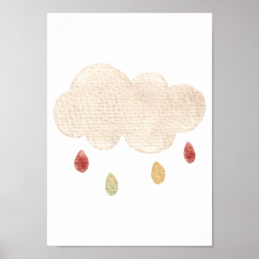 Cloud Nursery Poster Boho kinderkamer decor (Voorkant)