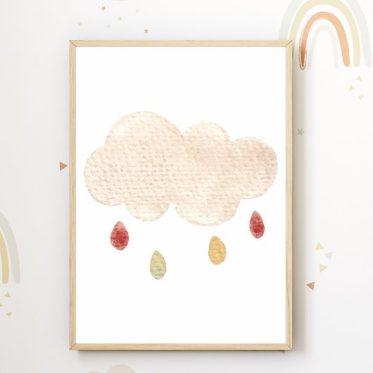 Cloud Nursery Poster Boho kinderkamer decoratie