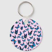 cloud of blue butterflies sleutelhanger (Achterkant)