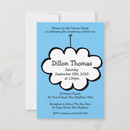 Cloud on a String Uitnodiging (Voorkant)