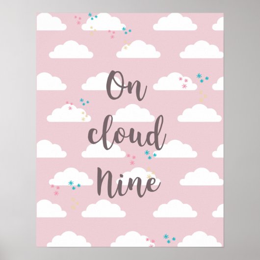 Cloud on Cloud Nine Typography Poster (Voorkant)