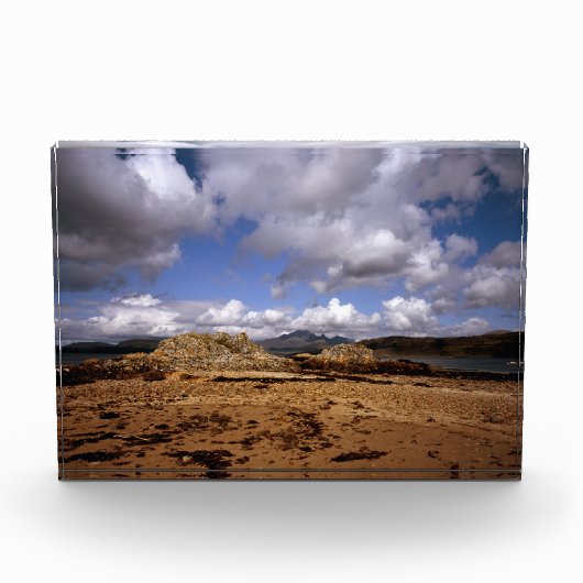 Cloud passeert Blabheinn Isle of Skye Scotland Fotoblokken (Voorkant)