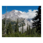 Cloud passeren over Rainier Foto Glossy Perfect Poster (Voorkant)