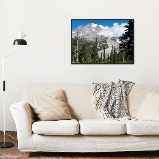 Cloud passeren over Rainier Foto Glossy Perfect Poster
