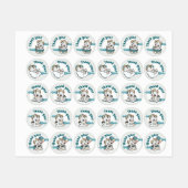 Cloud Pastel Grey Blue Baby Dragon Dank je wel Labels (Vel)