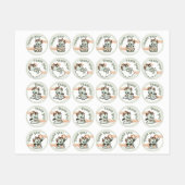 Cloud Pastel Groen Sinaasappel Baby Dragon Bedankt Labels (Vel)