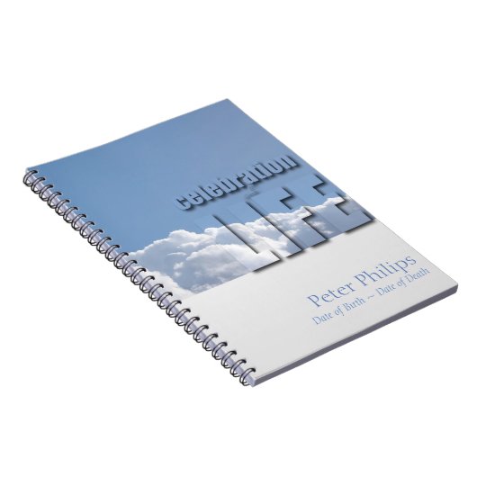 Cloud Peaceful Sky Celebration of Life Guestbook Notitieboek (Rechterzijde)