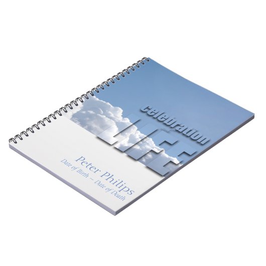 Cloud Peaceful Sky Celebration of Life Guestbook Notitieboek (Linkerzijde)