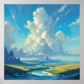 Cloud Pillar - Painterly Natuur Illustratiestijl Poster (Voorkant)