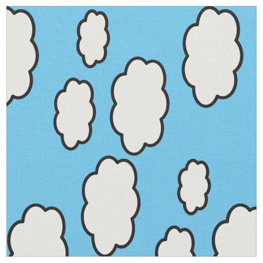Cloud Print Fabric Stof (Close Up)