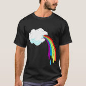 Cloud Puking Rainbow Black T-shirt (Voorkant)