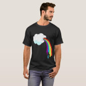 Cloud Puking Rainbow Black T-shirt (Voorkant volledig)