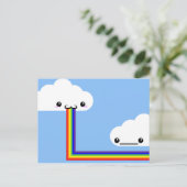 Cloud Puking Rainbow-kaart Briefkaart (Staand voorkant)